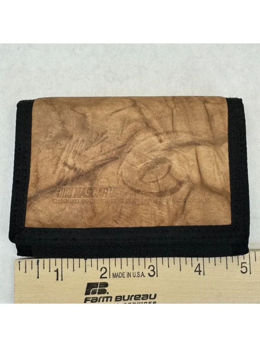 Vintage NASCAR #6 Mark Martin Leather Nylon Trifold Wallet Hook Loop Closure